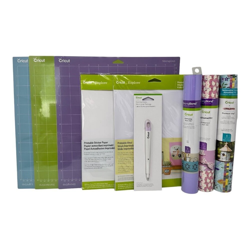 Cricut Lot Vinyl Iron On Printable Sticker Scoring Tool Variety Mats Bundle Gift